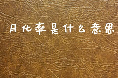 月化率是什么意思_https://m.lcpcjs.com_期货交易时间_第1张