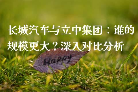 长城汽车与立中集团：谁的规模更大？深入对比分析_https://m.lcpcjs.com_白银期货保证金_第1张