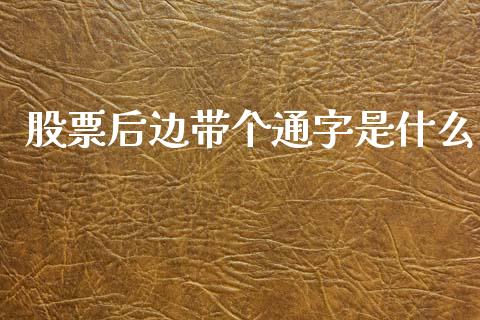 股票后边带个通字是什么_https://m.lcpcjs.com_白银期货保证金_第1张