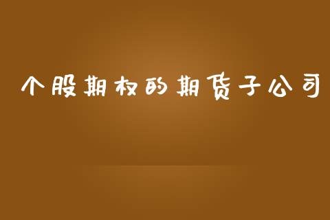 个股期权的期货子公司_https://m.lcpcjs.com_白银期货保证金_第1张