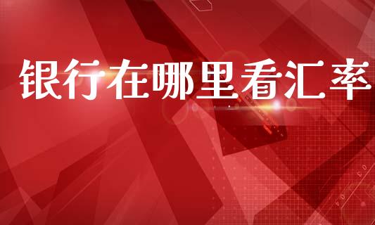 银行在哪里看汇率_https://m.lcpcjs.com_恒指期货保证金_第1张