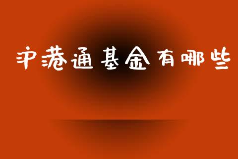 沪港通基金有哪些_https://m.lcpcjs.com_期货交易时间_第1张
