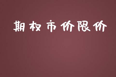 期权市价限价_https://m.lcpcjs.com_恒指期货保证金_第1张