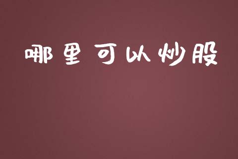 哪里可以炒股_https://m.lcpcjs.com_期货交易时间_第1张