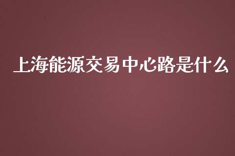 上海能源交易中心路是什么_https://m.lcpcjs.com_白银期货保证金_第1张