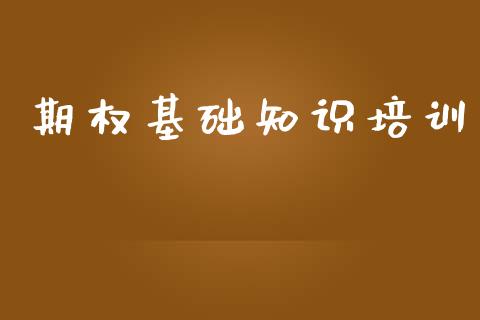 期权基础知识培训_https://m.lcpcjs.com_恒指期货保证金_第1张