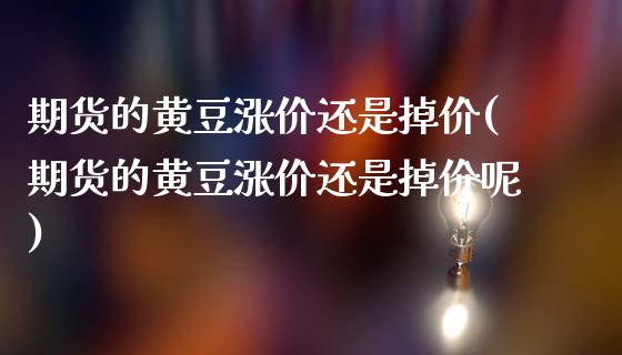 期货的黄豆涨价还是掉价(期货的黄豆涨价还是掉价呢)_https://m.lcpcjs.com_期货交易时间_第1张