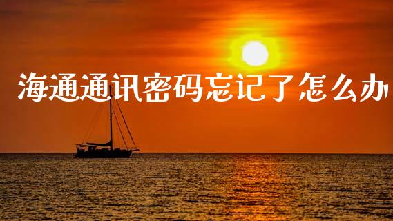 海通通讯密码忘记了怎么办_https://m.lcpcjs.com_期货交易_第1张