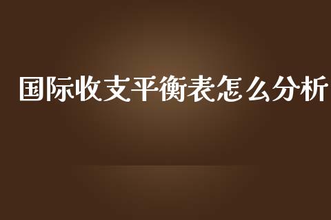 国际收支平衡表怎么分析_https://m.lcpcjs.com_白银期货保证金_第1张