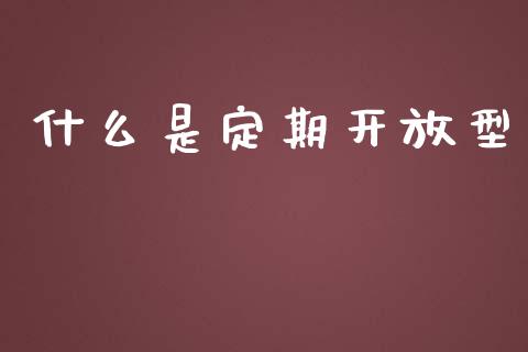 什么是定期开放型_https://m.lcpcjs.com_恒指期货保证金_第1张
