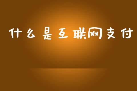 什么是互联网支付_https://m.lcpcjs.com_期货交易时间_第1张