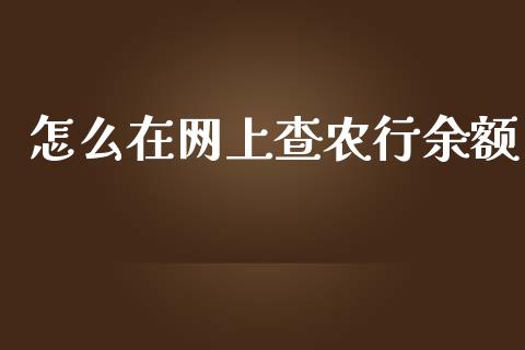 怎么在网上查农行余额_https://m.lcpcjs.com_期货交易时间_第1张