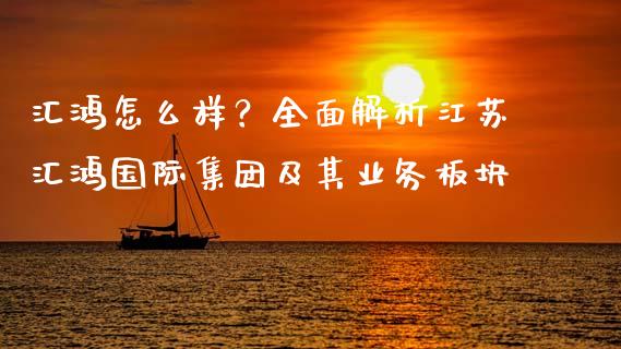 汇鸿怎么样？全面解析江苏汇鸿国际集团及其业务板块_https://m.lcpcjs.com_白银期货保证金_第1张
