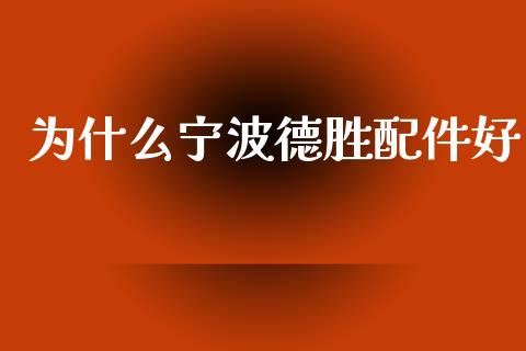 为什么宁波德胜配件好_https://m.lcpcjs.com_白银期货保证金_第1张