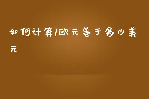 如何计算1欧元等于多少美元_https://m.lcpcjs.com_白银期货保证金_第1张