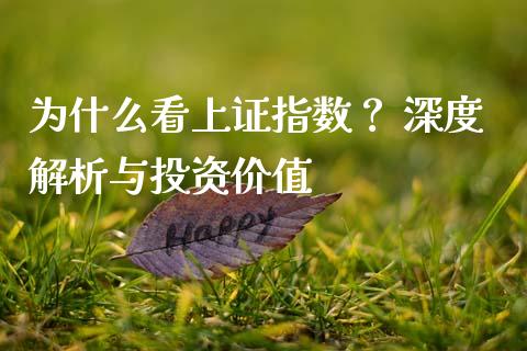 为什么看上证指数？ 深度解析与投资价值_https://m.lcpcjs.com_期货交易_第1张