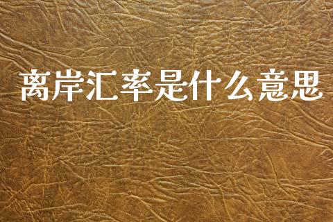离岸汇率是什么意思_https://m.lcpcjs.com_恒指期货保证金_第1张