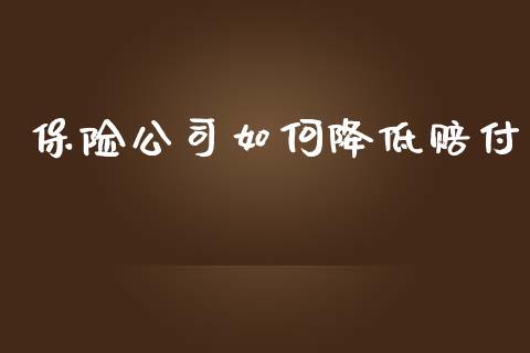 保险公司如何降低赔付_https://m.lcpcjs.com_恒指期货保证金_第1张