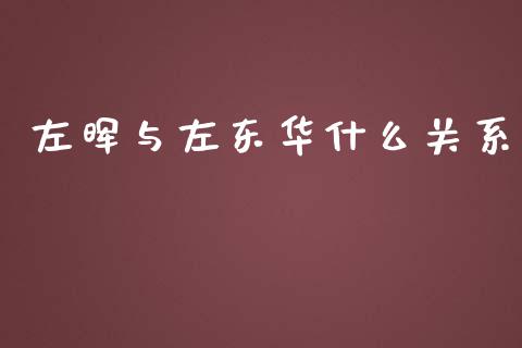 左晖与左东华什么关系_https://m.lcpcjs.com_期货交易时间_第1张