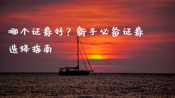哪个证券好？新手必备证券选择指南_https://m.lcpcjs.com_白银期货保证金_第1张