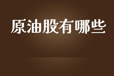 原油股有哪些_https://m.lcpcjs.com_白银期货保证金_第1张