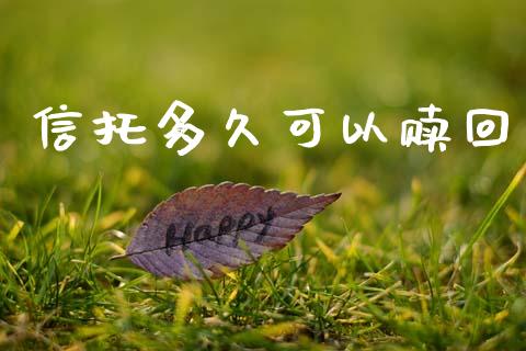 信托多久可以赎回_https://m.lcpcjs.com_恒指期货保证金_第1张