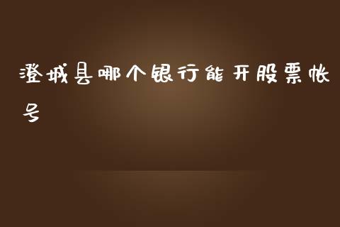 澄城县哪个银行能开股票帐号_https://m.lcpcjs.com_白银期货保证金_第1张