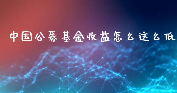 中国公募基金收益怎么这么低_https://m.lcpcjs.com_白银期货保证金_第1张