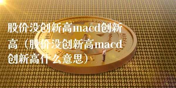 股价没创新高macd创新高（股价没创新高macd创新高什么意思）_https://m.lcpcjs.com_白银期货保证金_第1张