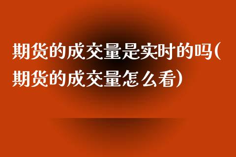 期货的成交量是实时的吗(期货的成交量怎么看)_https://m.lcpcjs.com_期货交易时间_第1张
