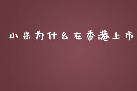 小米为什么在香港上市_https://m.lcpcjs.com_白银期货保证金_第1张