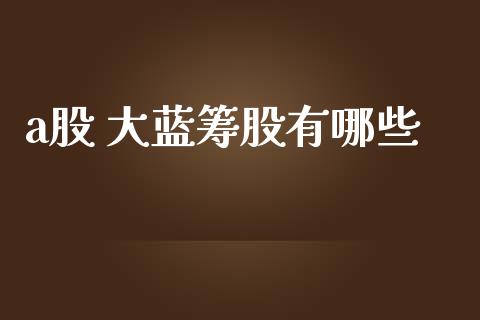 a股 大蓝筹股有哪些_https://m.lcpcjs.com_期货交易_第1张