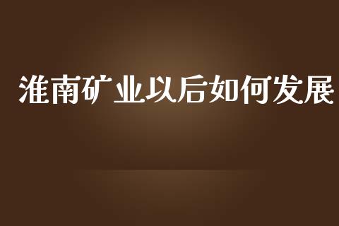 淮南矿业以后如何发展_https://m.lcpcjs.com_期货交易_第1张