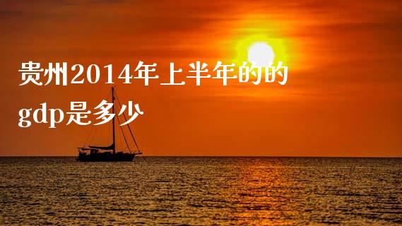 贵州2014年上半年的的gdp是多少_https://m.lcpcjs.com_期货交易时间_第1张