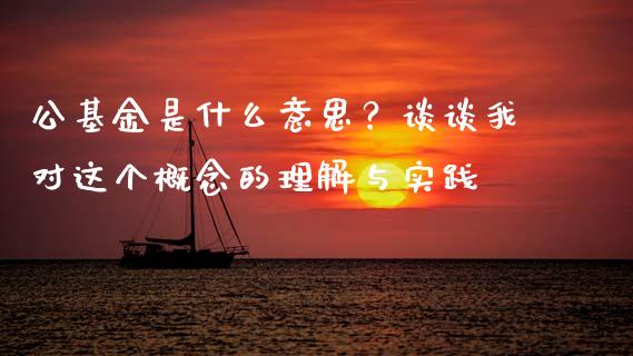 公基金是什么意思？谈谈我对这个概念的理解与实践_https://m.lcpcjs.com_白银期货保证金_第1张