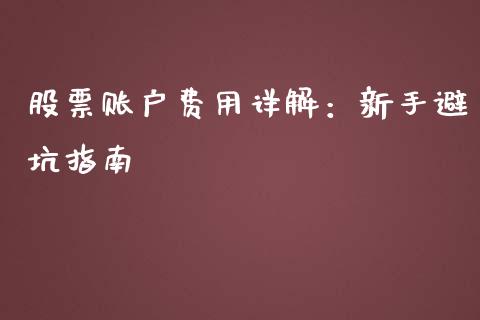 股票账户费用详解：新手避坑指南_https://m.lcpcjs.com_白银期货保证金_第1张