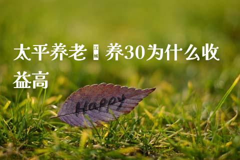 太平养老颐养30为什么收益高_https://m.lcpcjs.com_恒指期货保证金_第1张