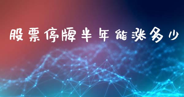 股票停牌半年能涨多少_https://m.lcpcjs.com_期货交易时间_第1张