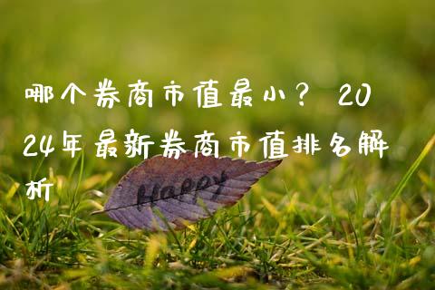 哪个券商市值最小？ 2024年最新券商市值排名解析_https://m.lcpcjs.com_白银期货保证金_第1张