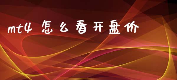 mt4 怎么看开盘价_https://m.lcpcjs.com_期货交易时间_第1张