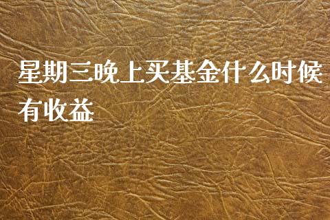 星期三晚上买基金什么时候有收益_https://m.lcpcjs.com_期货交易时间_第1张