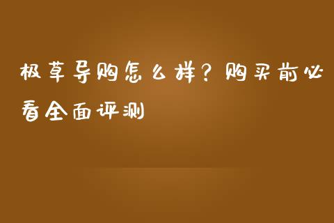 极草导购怎么样？购买前必看全面评测_https://m.lcpcjs.com_白银期货保证金_第1张