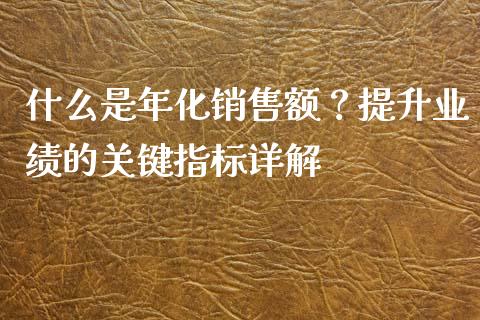 什么是年化销售额？提升业绩的关键指标详解_https://m.lcpcjs.com_恒指期货保证金_第1张