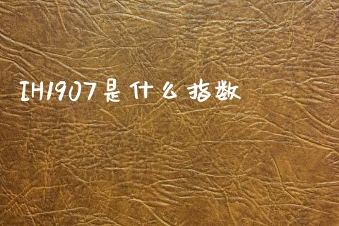 IH1907是什么指数_https://m.lcpcjs.com_白银期货保证金_第1张
