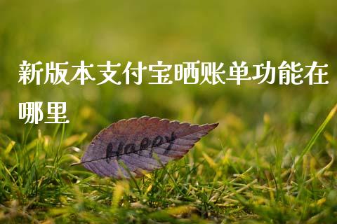 新版本支付宝晒账单功能在哪里_https://m.lcpcjs.com_期货交易时间_第1张