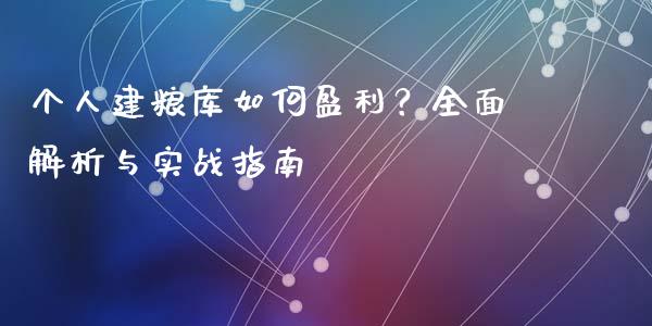 个人建粮库如何盈利？全面解析与实战指南_https://m.lcpcjs.com_白银期货保证金_第1张