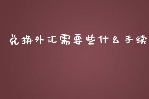 兑换外汇需要些什么手续_https://m.lcpcjs.com_期货交易时间_第1张