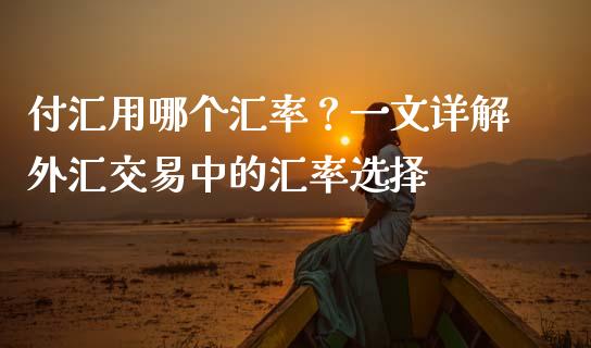 付汇用哪个汇率？一文详解外汇交易中的汇率选择_https://m.lcpcjs.com_白银期货保证金_第1张