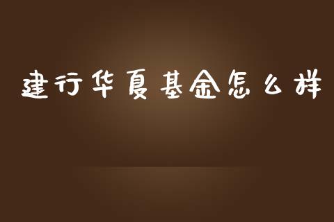 建行华夏基金怎么样_https://m.lcpcjs.com_恒指期货保证金_第1张