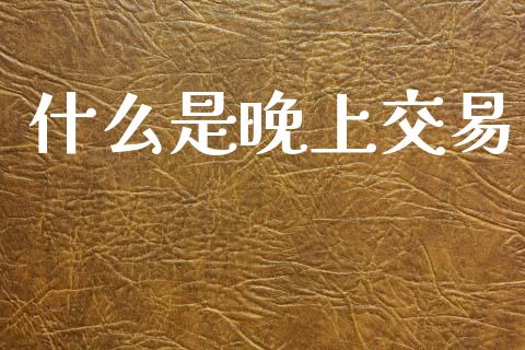 什么是晚上交易_https://m.lcpcjs.com_恒指期货保证金_第1张
